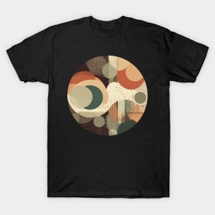 Whimsical Abstract Geometry Earthy Natural Style T-Shirt